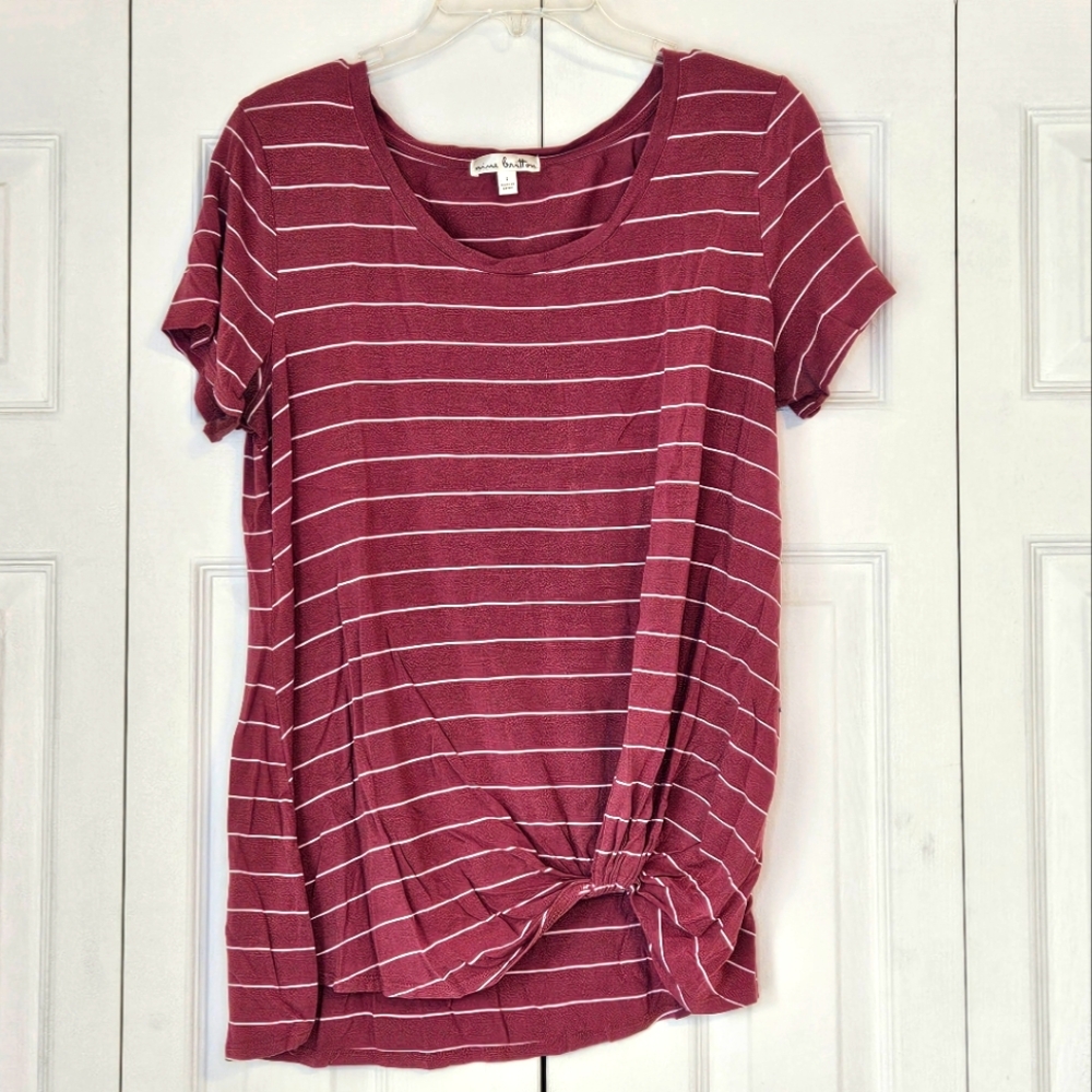 Women's Striped Knot-Front Top